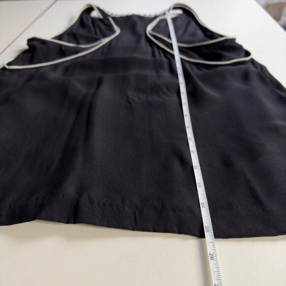 BCBG Maxazria Black Embellished Beaded V-Neck Racerback Chiffon Tank Pocket Sz M - Picture 9 of 11